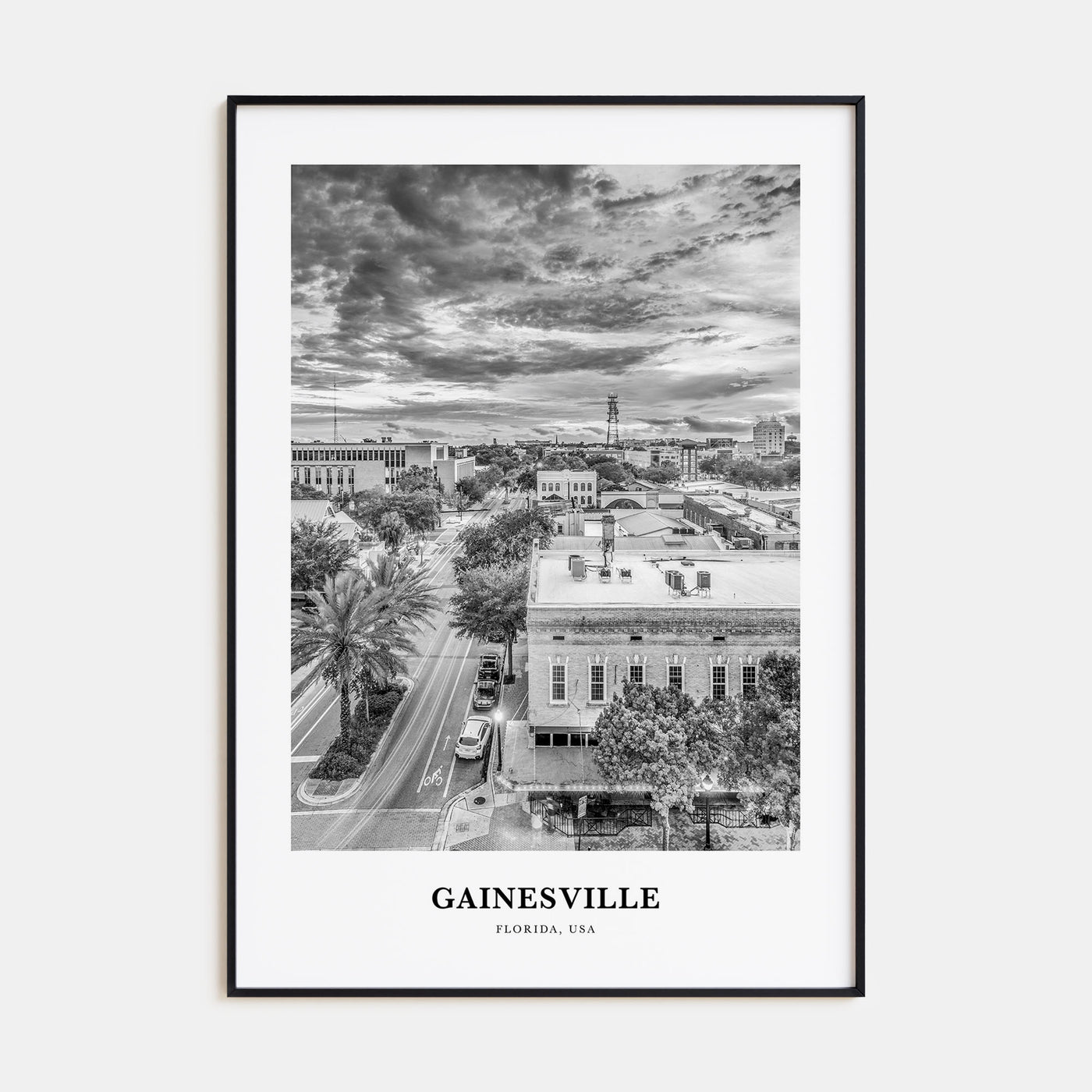 Gainesville Portrait B&W Poster