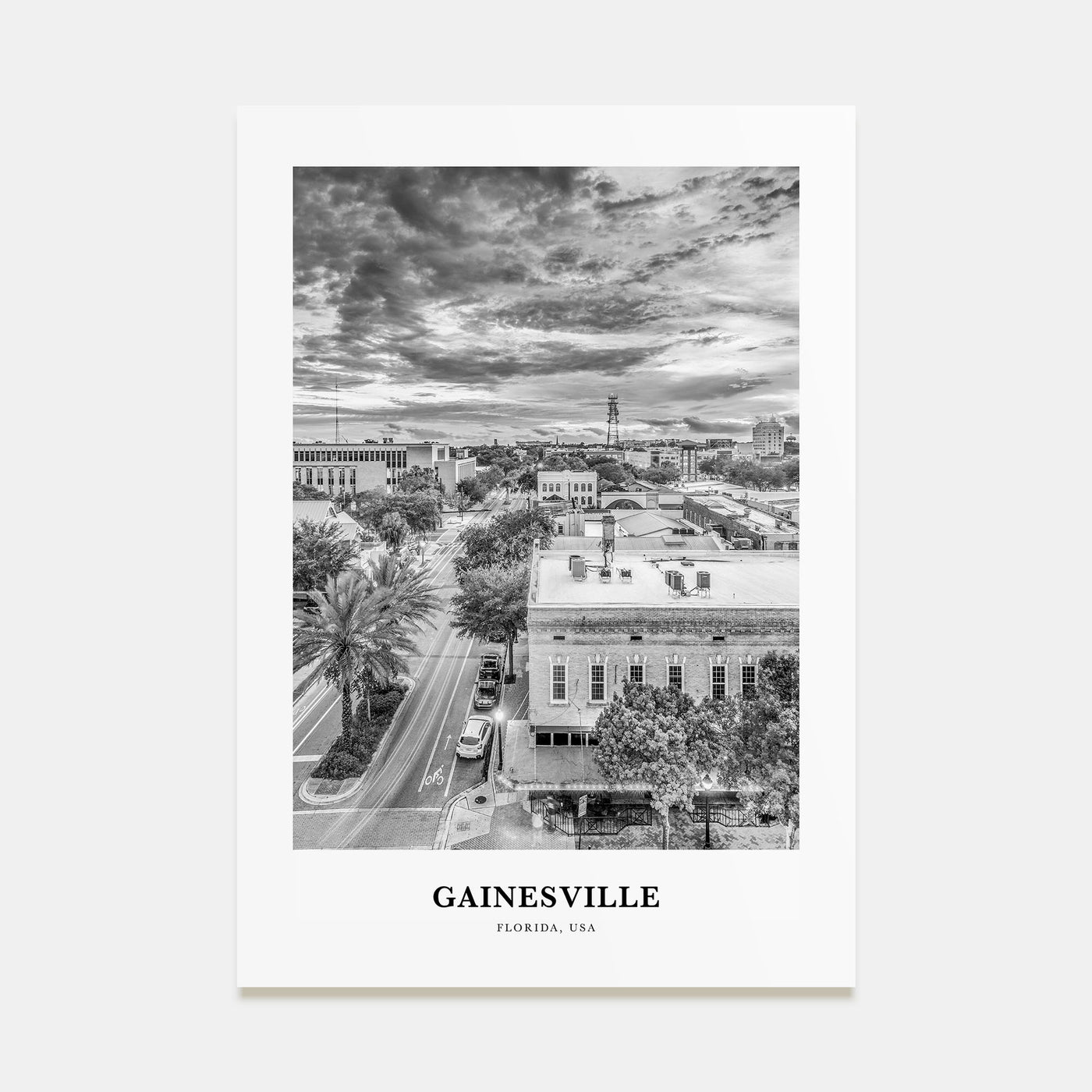 Gainesville Portrait B&W Poster