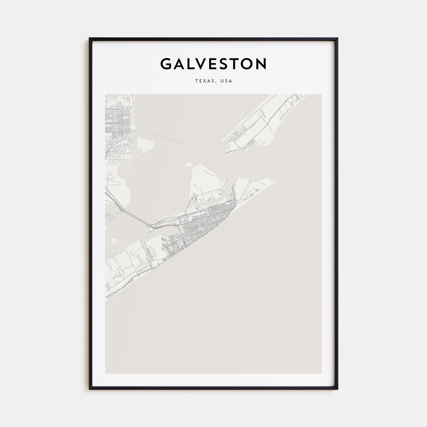 Galveston Map Portrait Poster