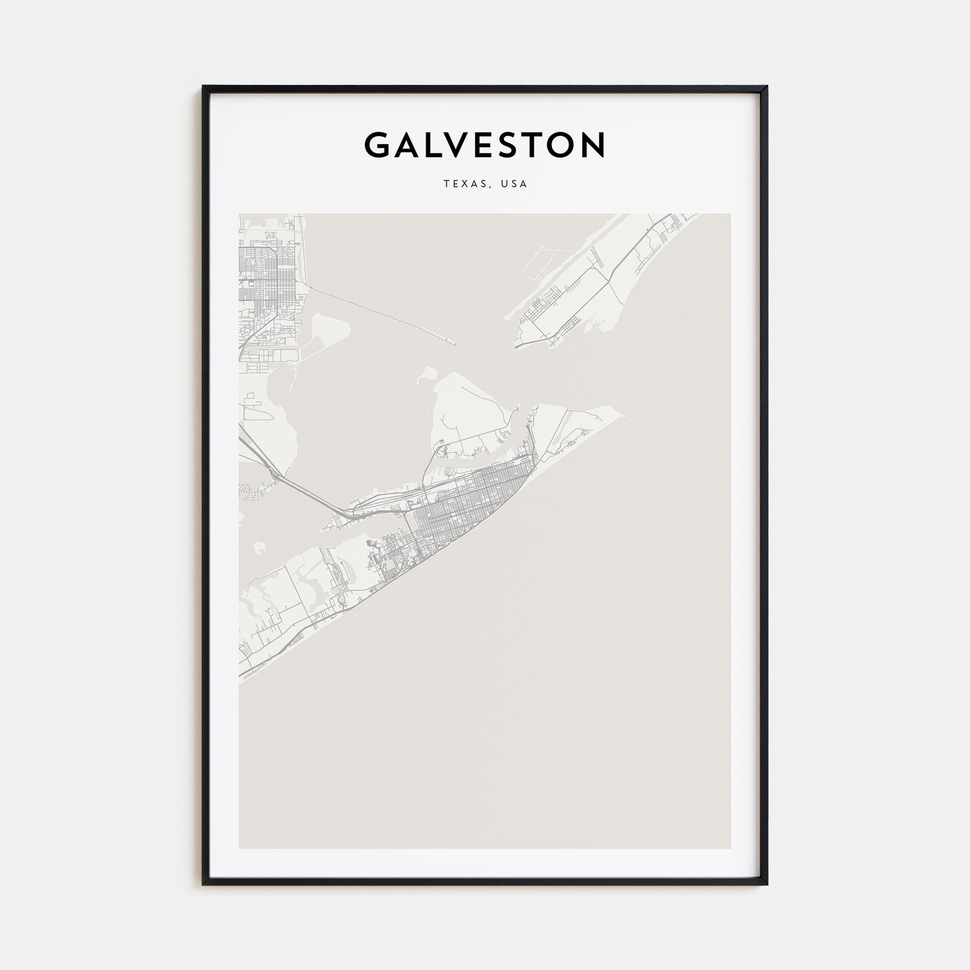 Galveston Map Portrait Poster