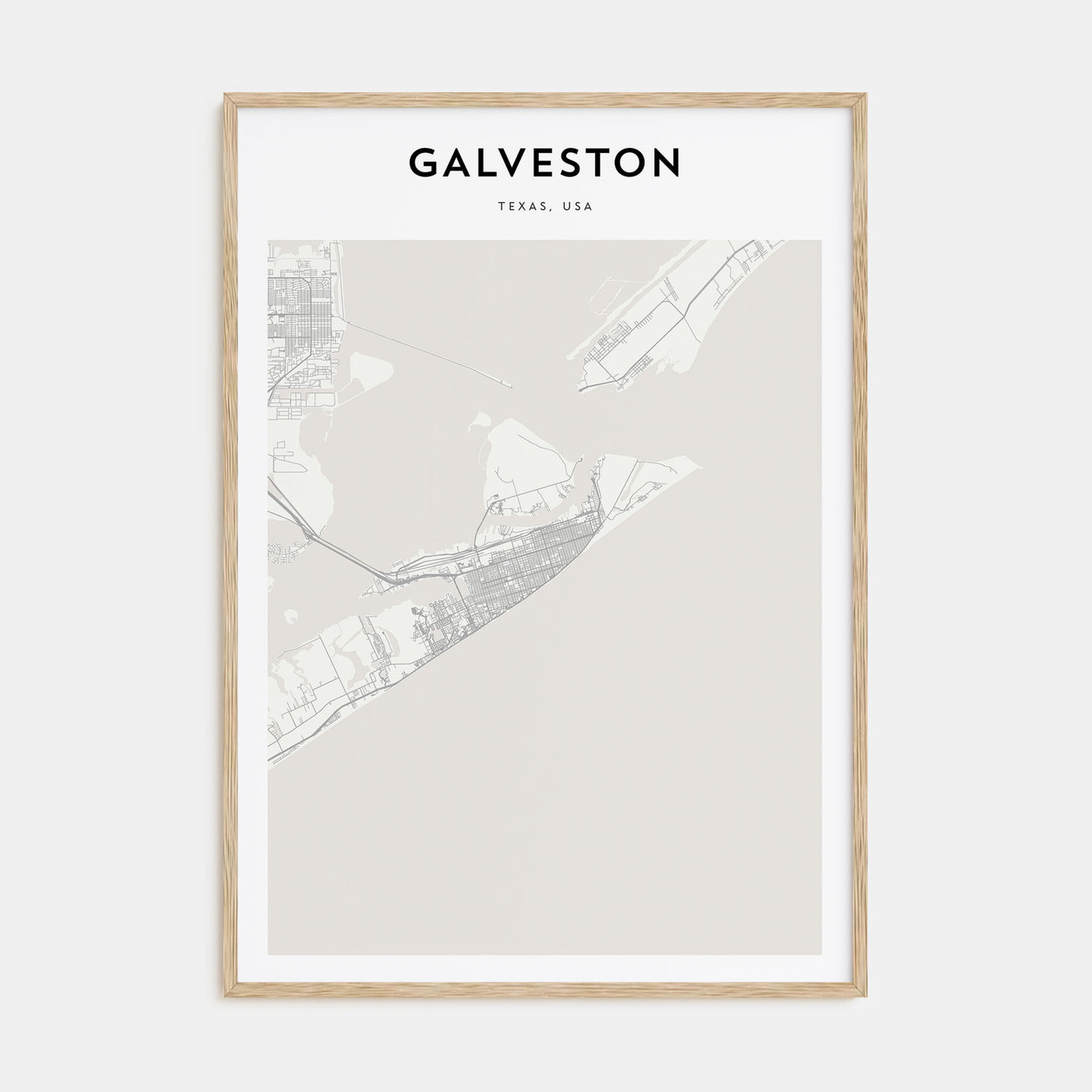 Galveston Map Portrait Poster