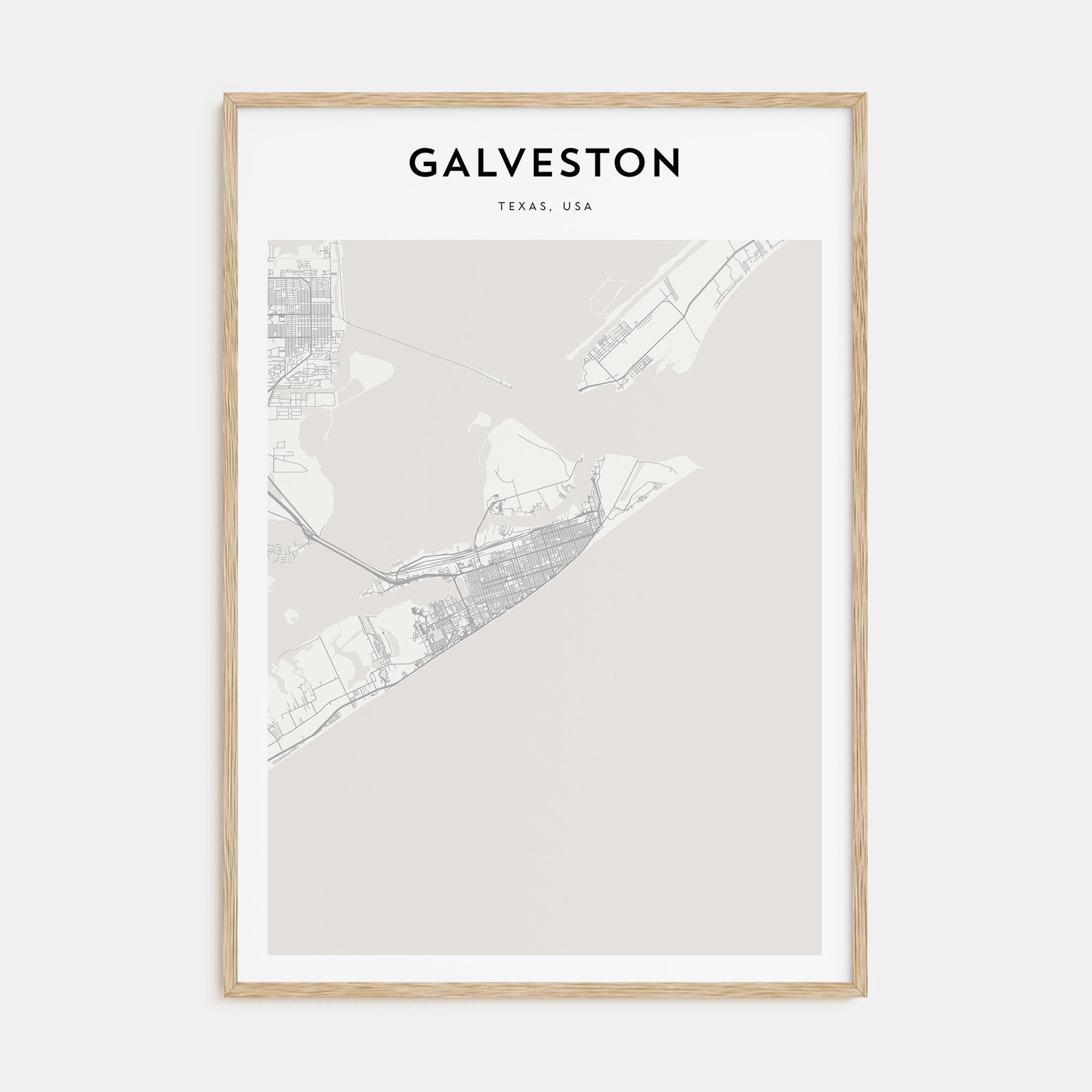 Galveston Map Portrait Poster
