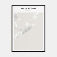 Galveston Map Portrait Poster