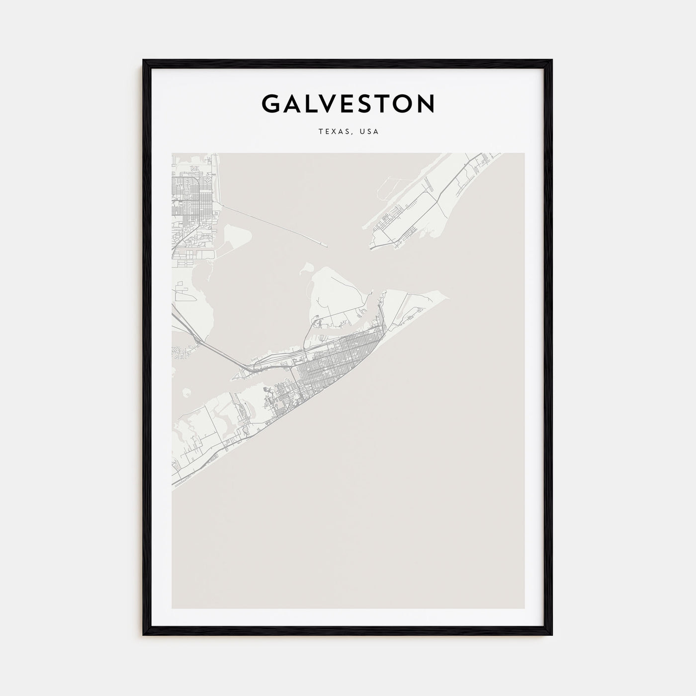 Galveston Map Portrait Poster