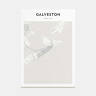 Galveston Map Portrait Poster