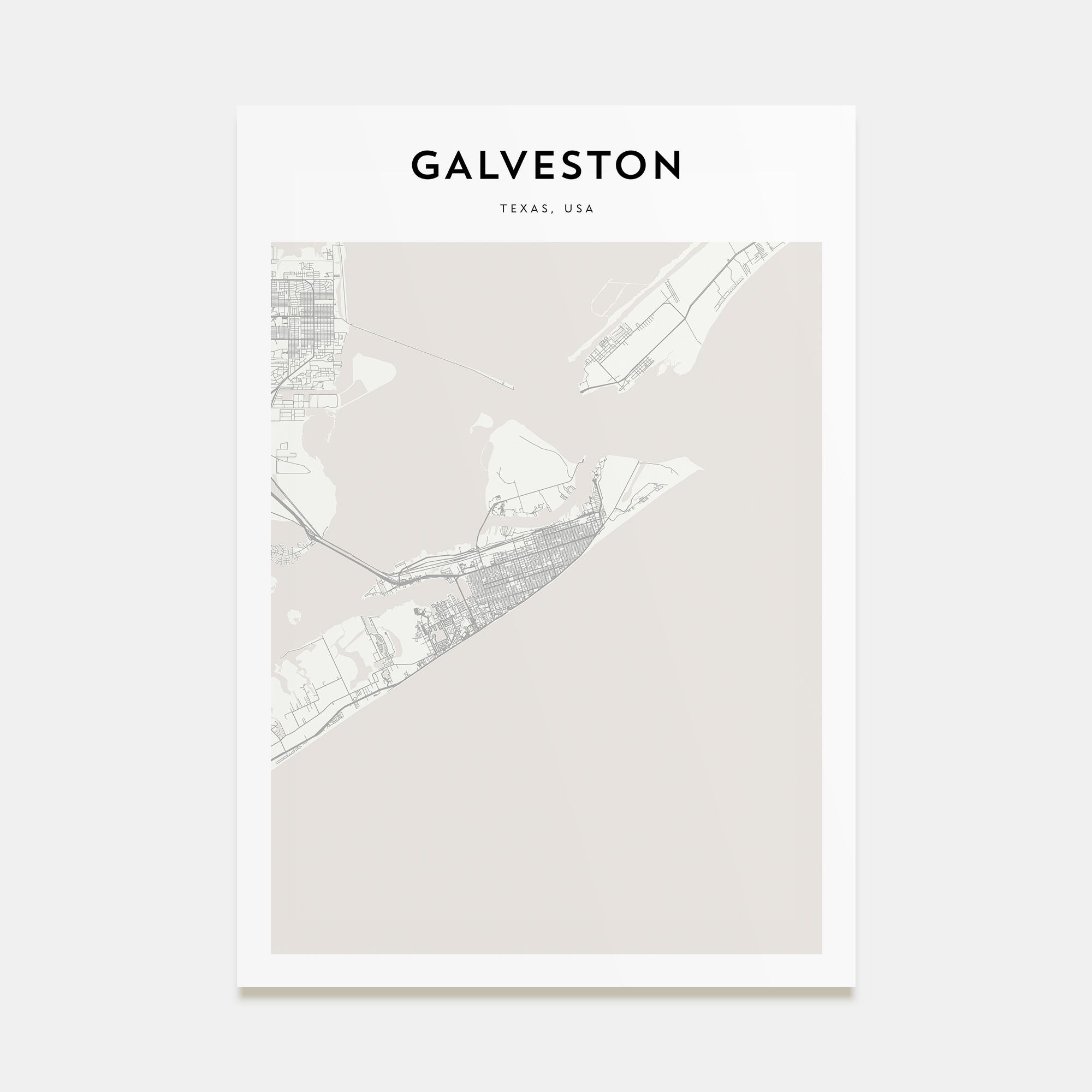 Galveston Map Portrait Poster