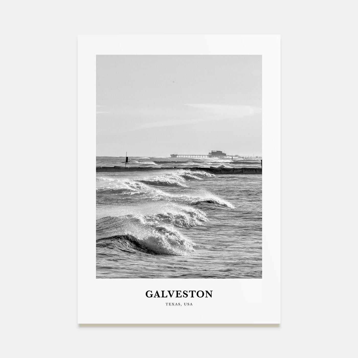 Galveston Portrait B&W Poster