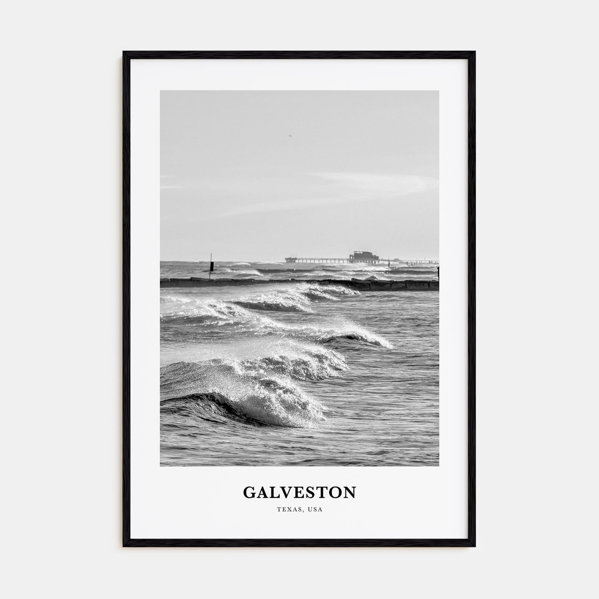 Galveston Portrait B&W Poster