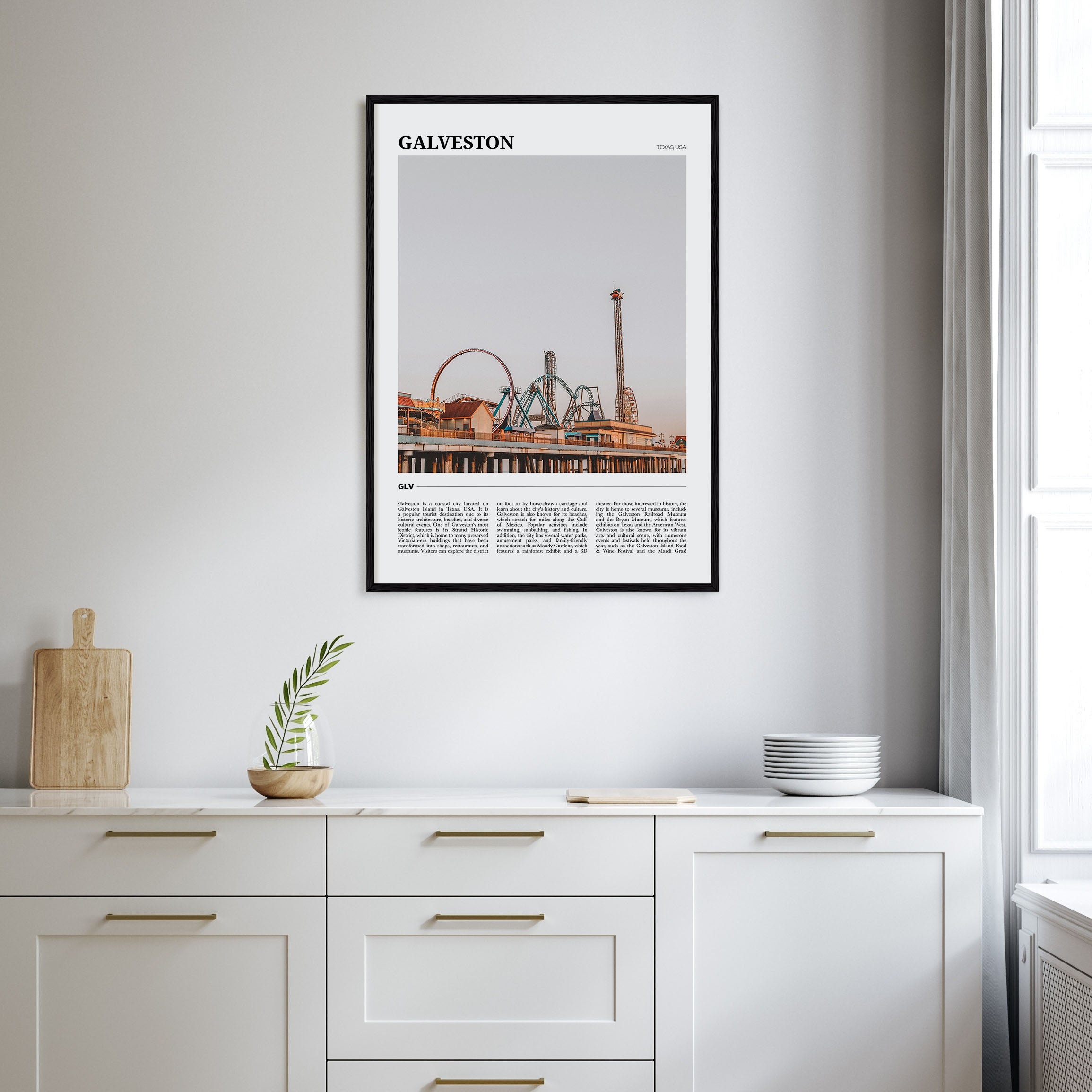Galveston Travel Color Poster