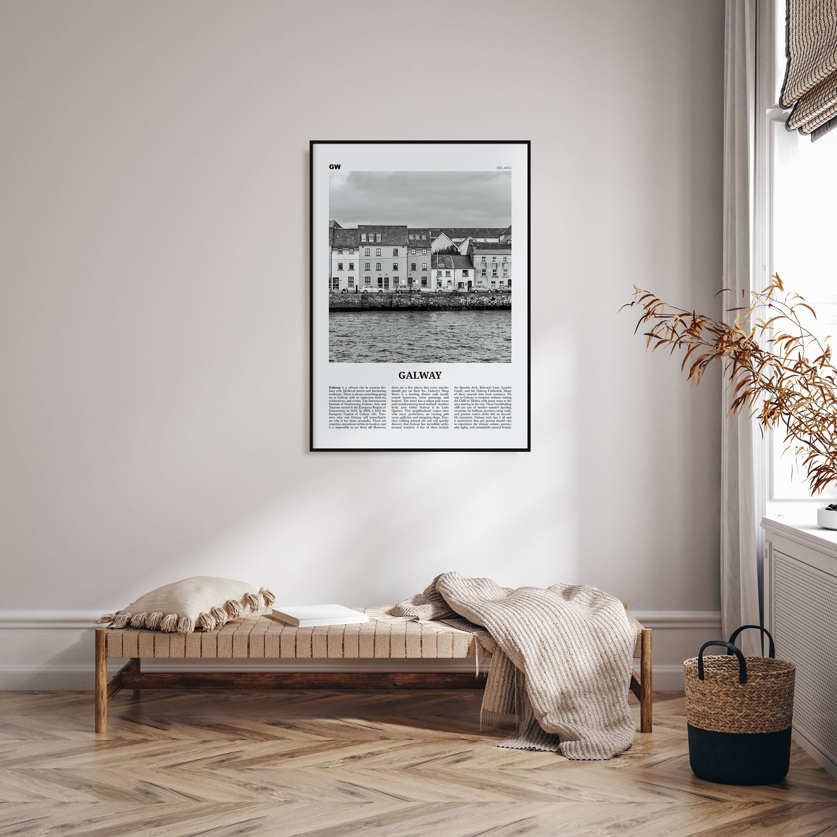 Galway Travel B&W Poster