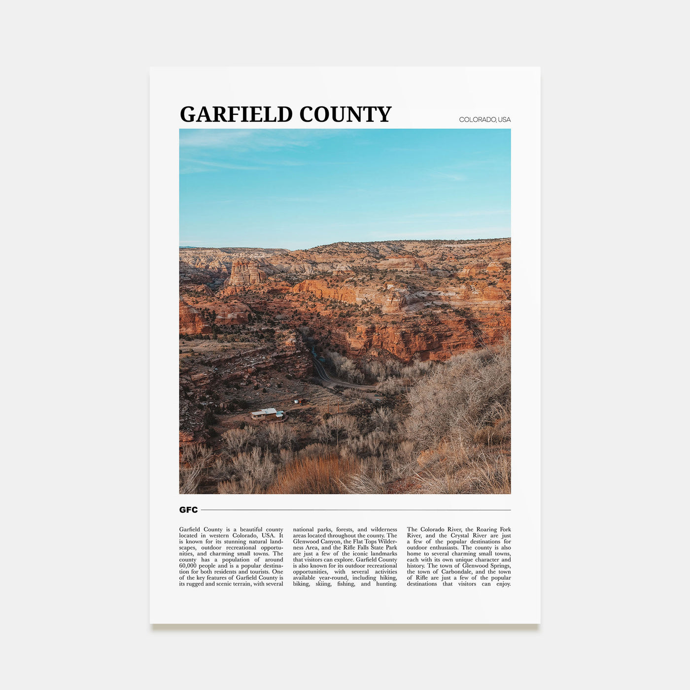 Garfield County Travel Color Poster
