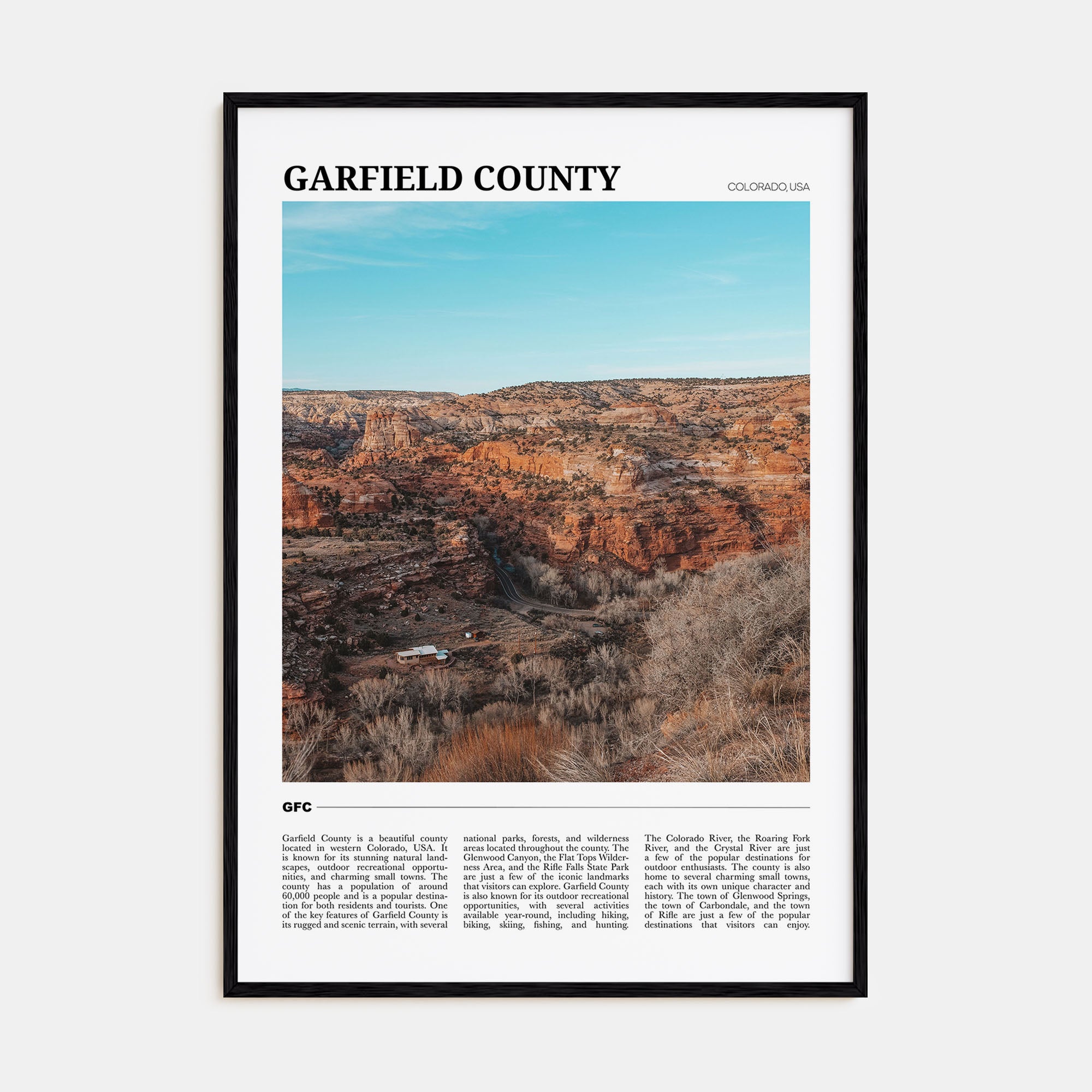 Garfield County Travel Color Poster