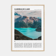 Garibaldi Lake Travel Color Poster