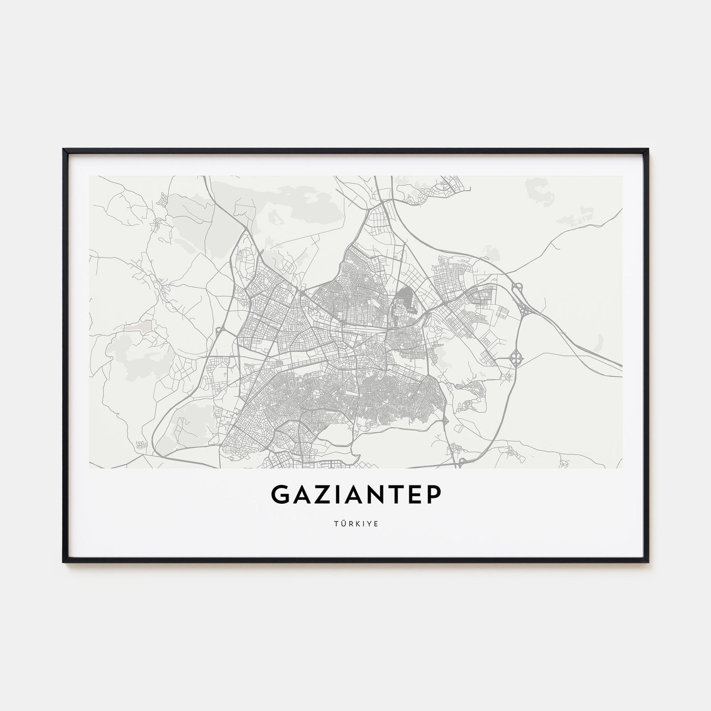 Gaziantep Map Landscape Poster