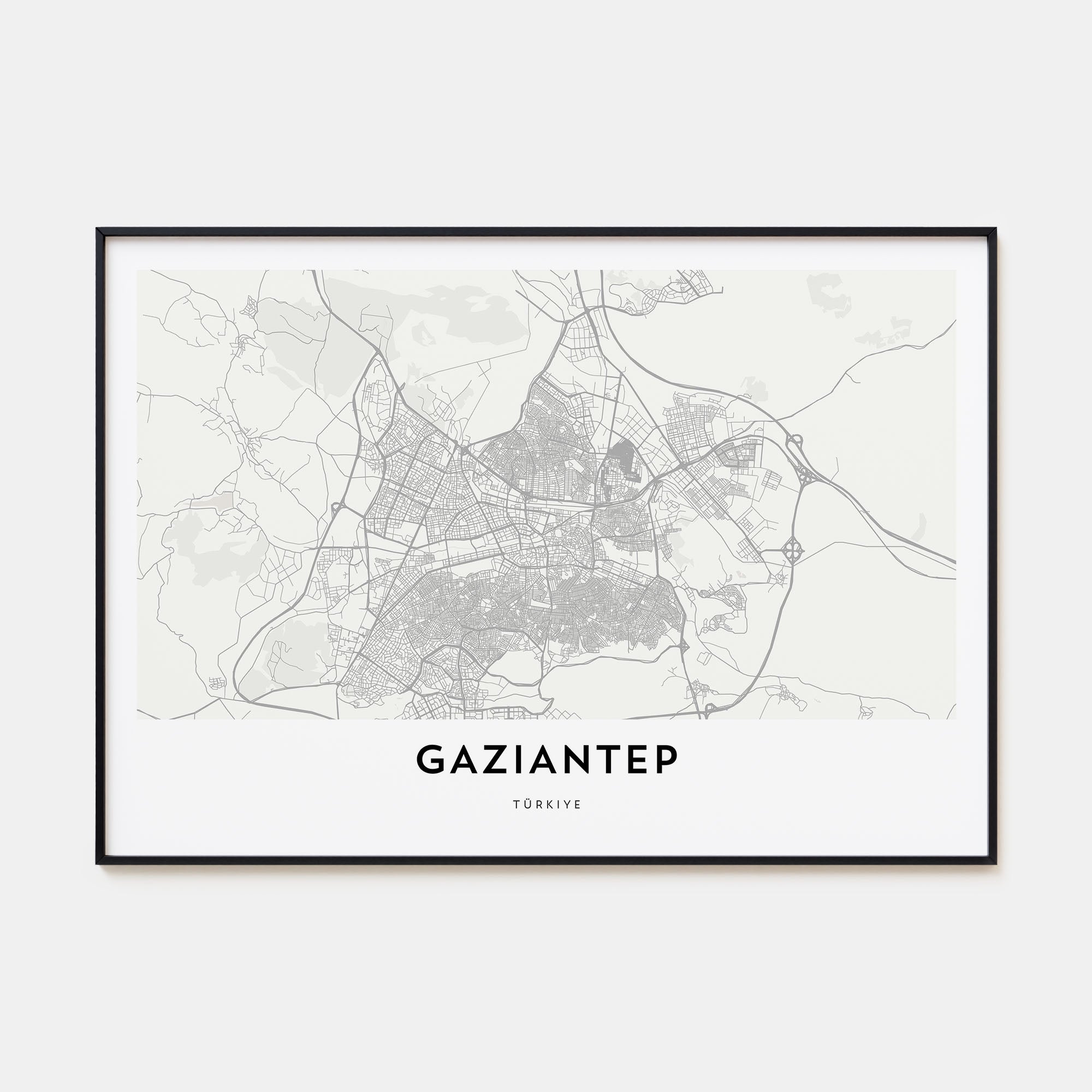 Gaziantep Map Landscape Poster