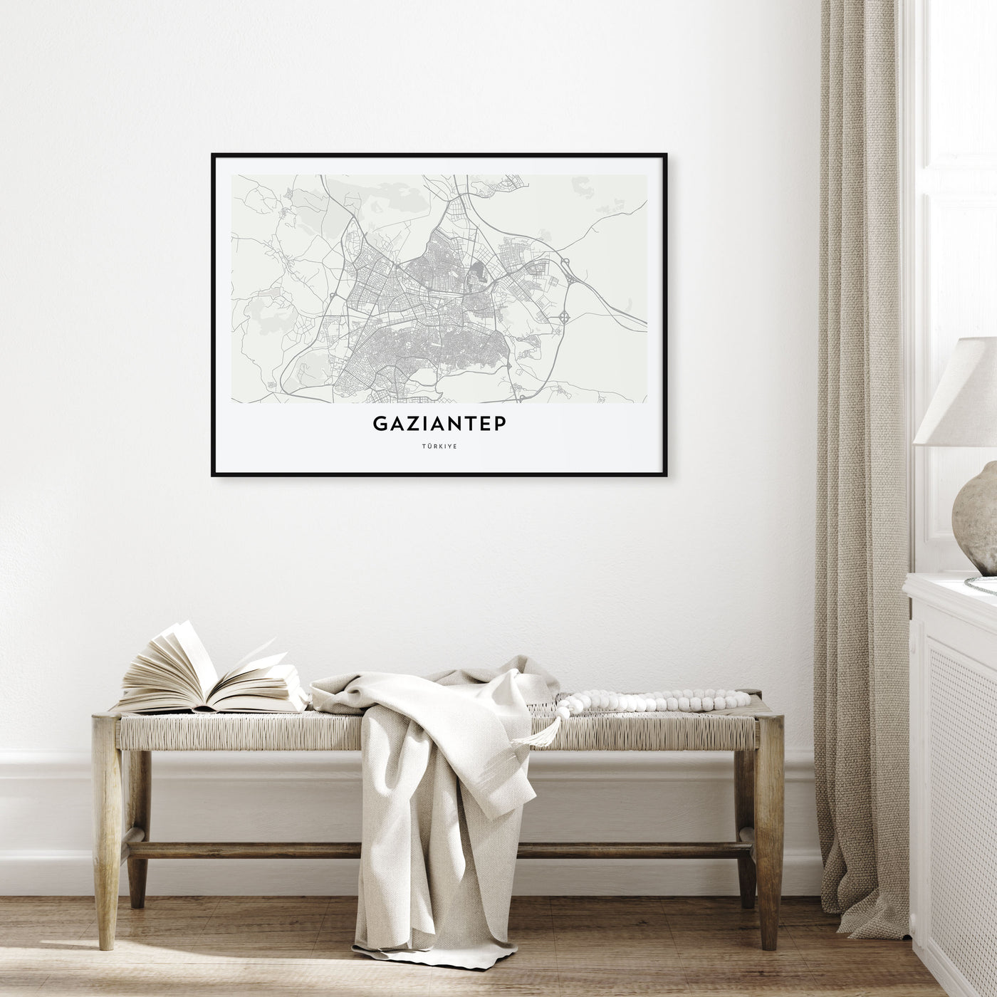 Gaziantep Map Landscape Poster