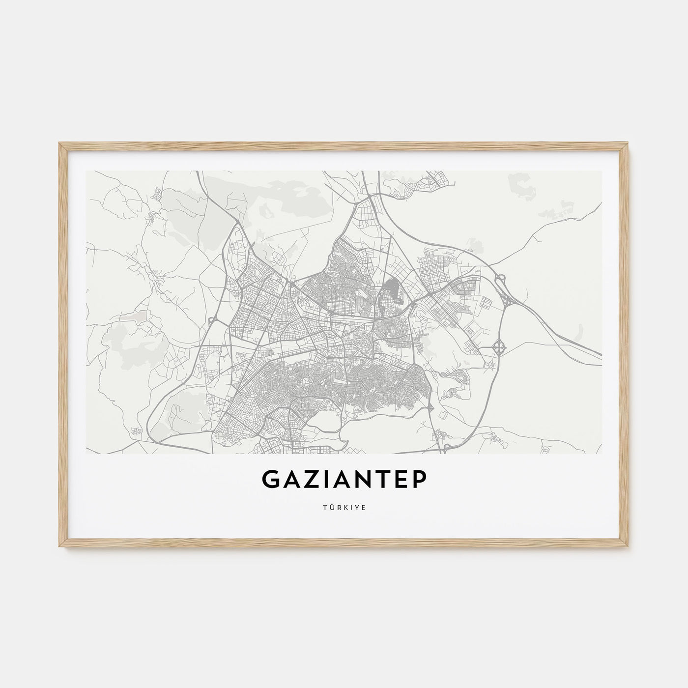 Gaziantep Map Landscape Poster