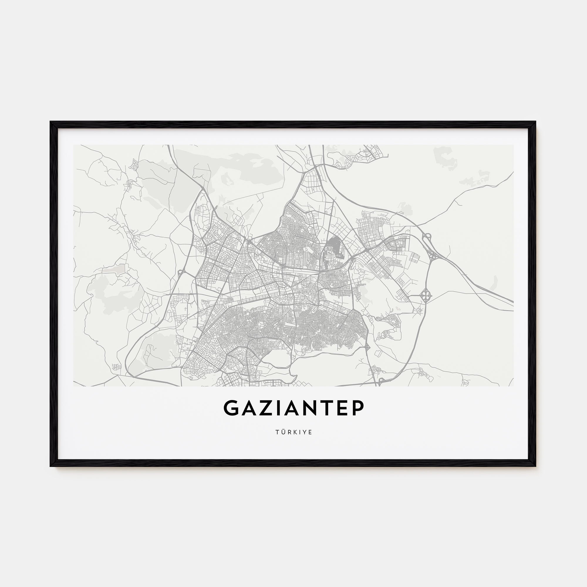 Gaziantep Map Landscape Poster
