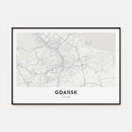 Gdańsk Map Landscape Poster