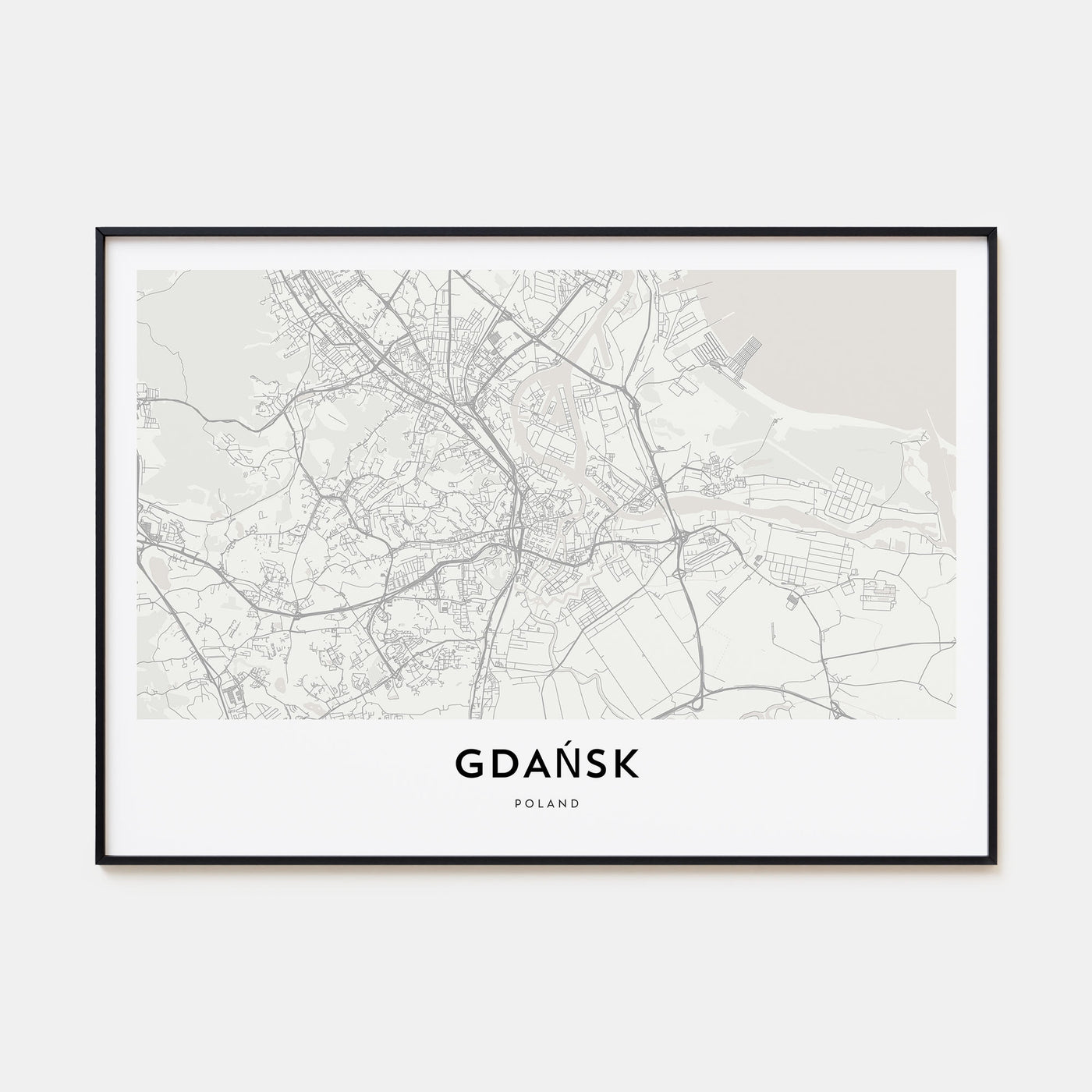 Gdańsk Map Landscape Poster