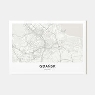 Gdańsk Map Landscape Poster