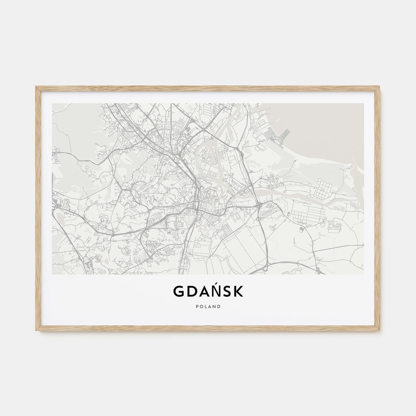 Gdańsk Map Landscape Poster