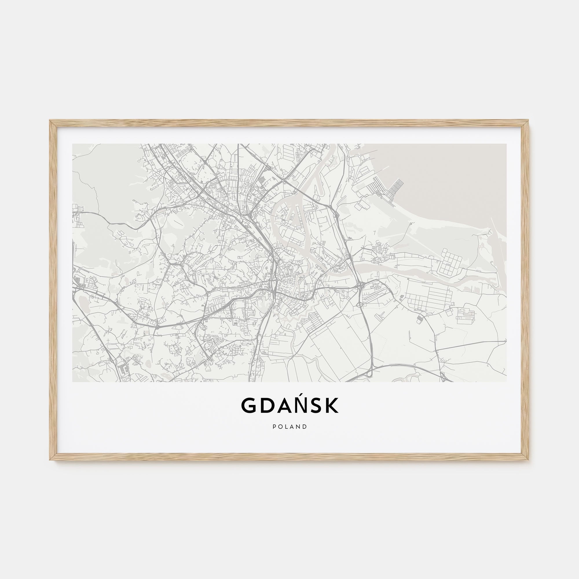 Gdańsk Map Landscape Poster