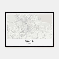 Gdańsk Map Landscape Poster