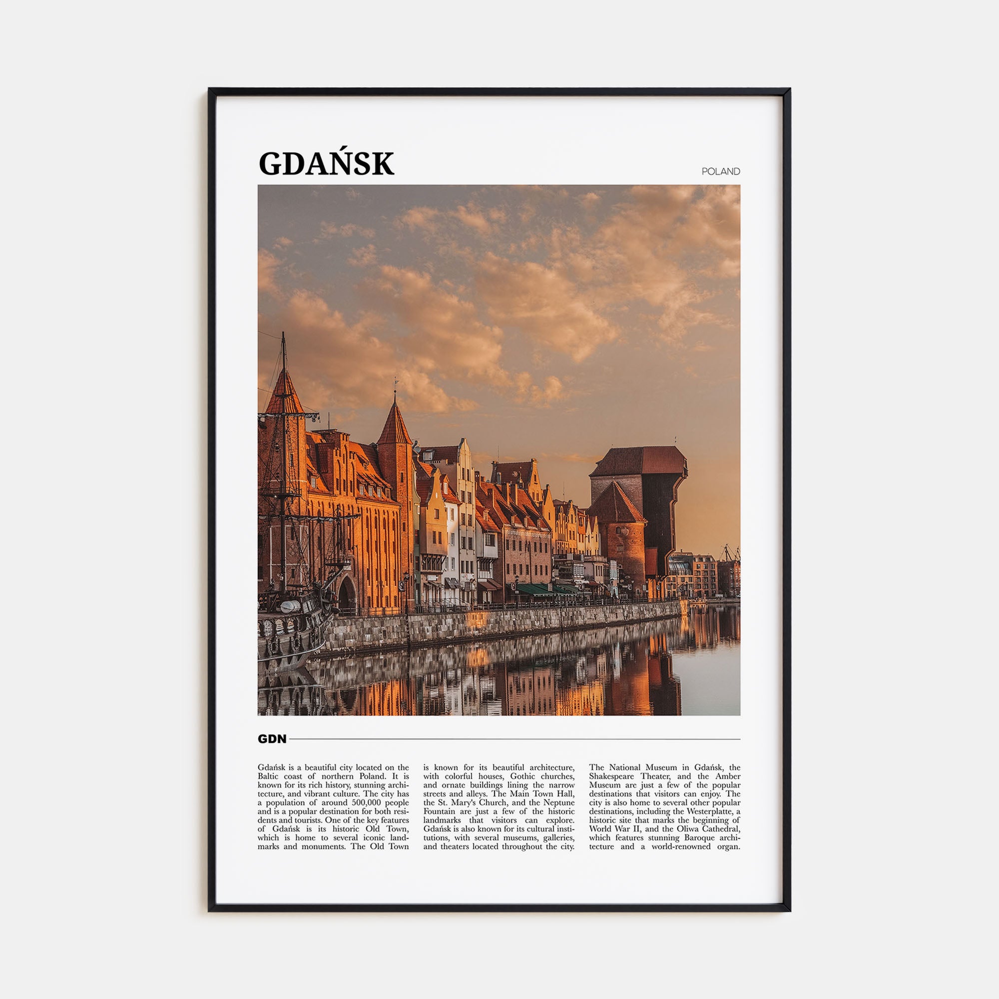 Gdańsk Travel Color Poster