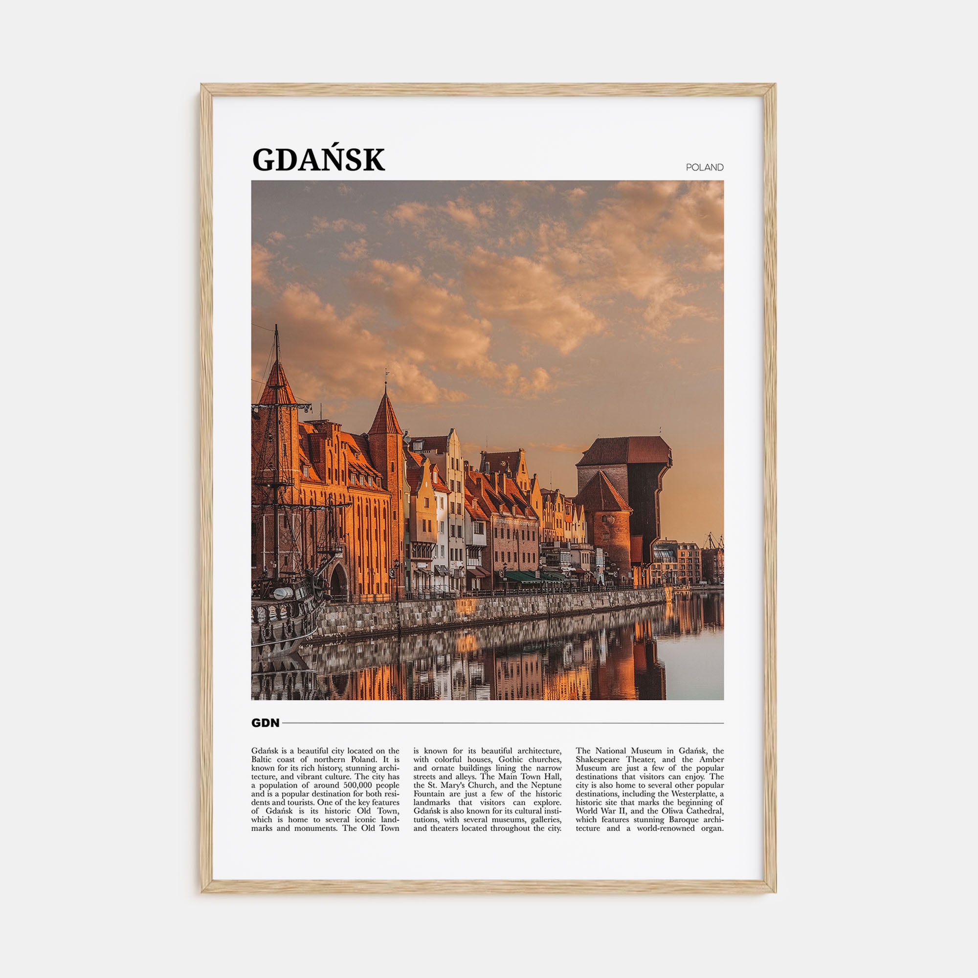 Gdańsk Travel Color Poster
