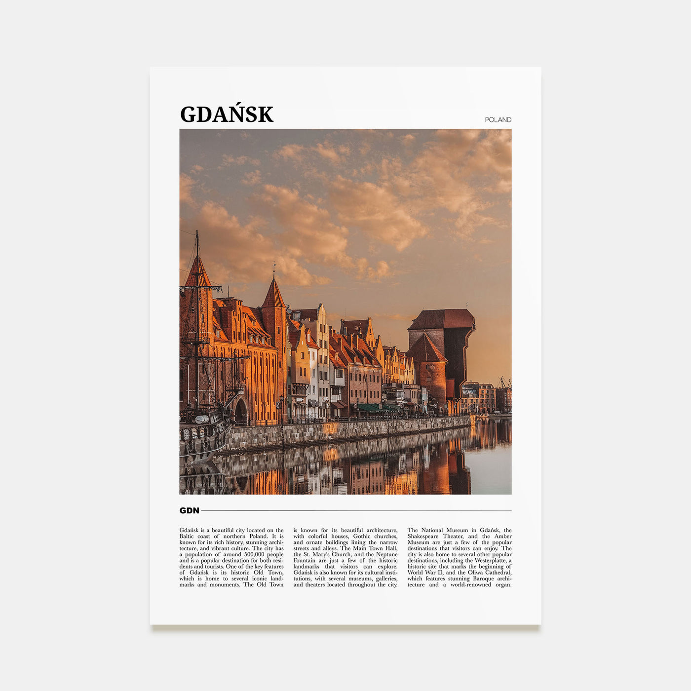 Gdańsk Travel Color Poster