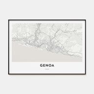 Genoa Map Landscape Poster