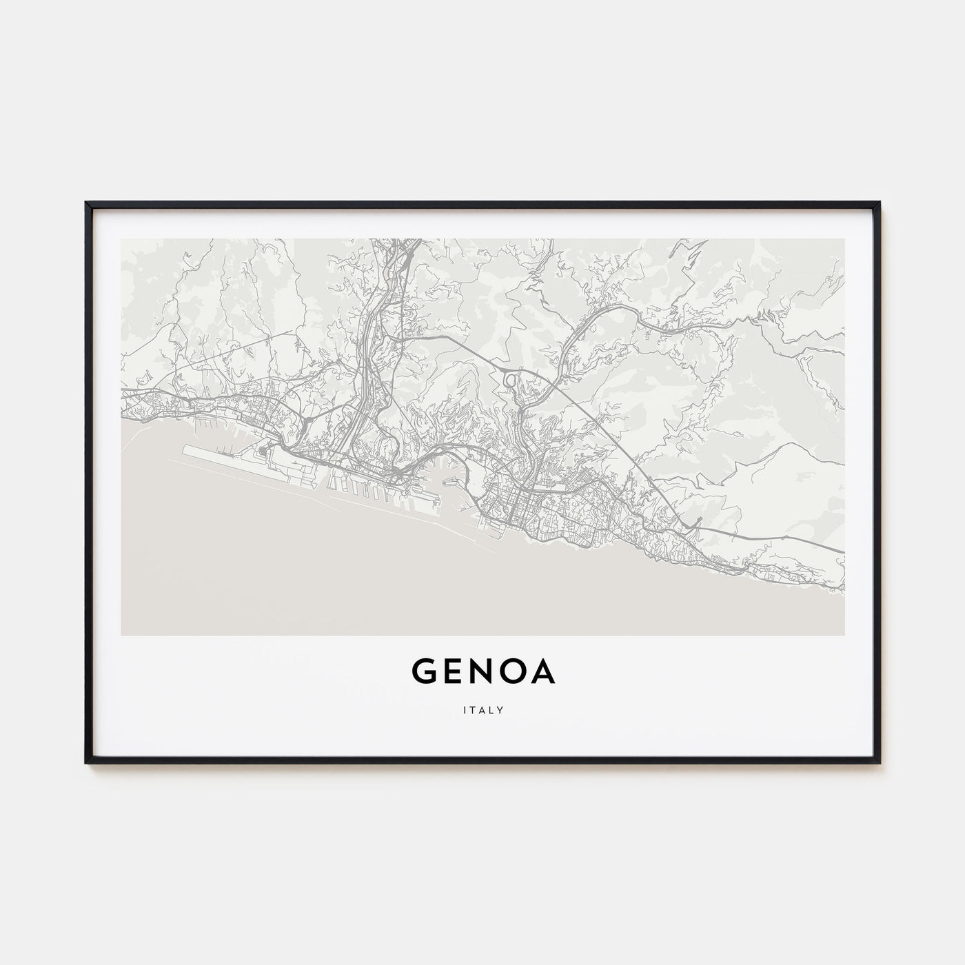 Genoa Map Landscape Poster