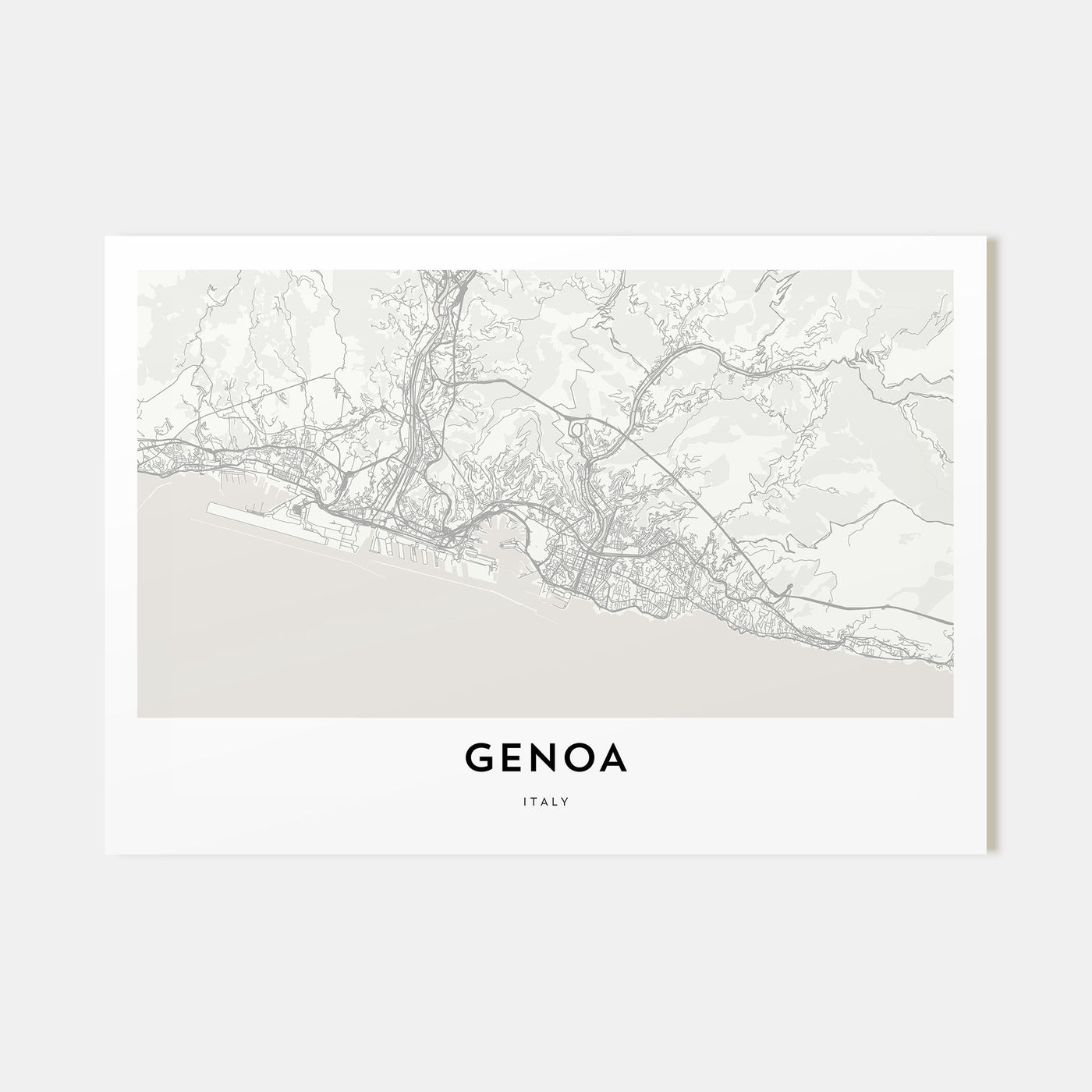 Genoa Map Landscape Poster