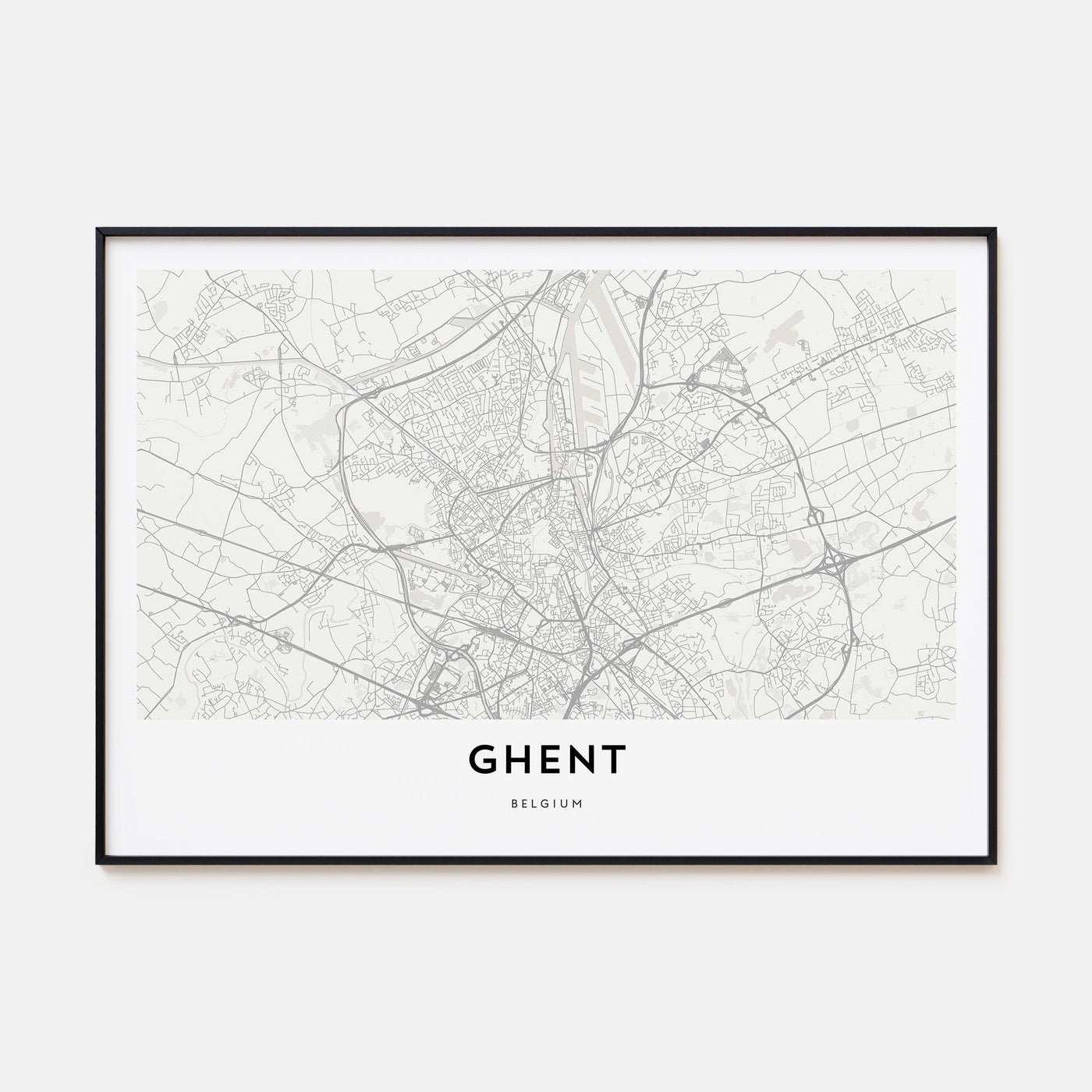 Gent Map Landscape Poster
