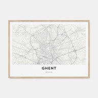 Gent Map Landscape Poster
