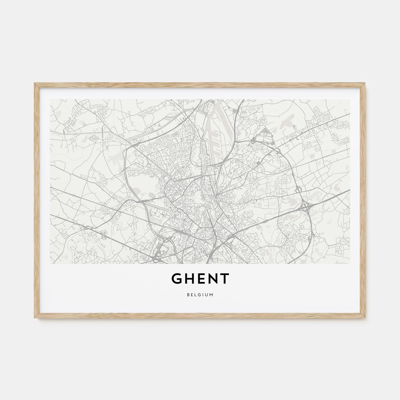 Gent Map Landscape Poster