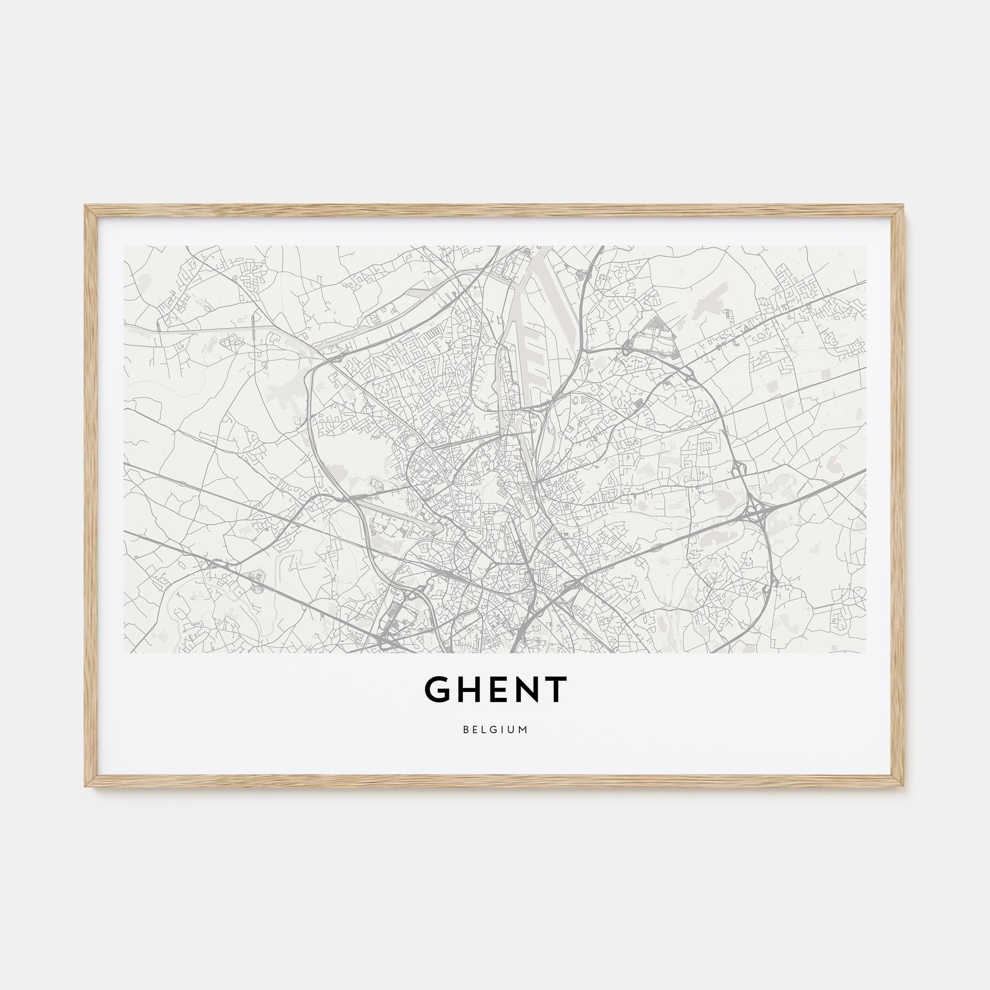 Gent Map Landscape Poster