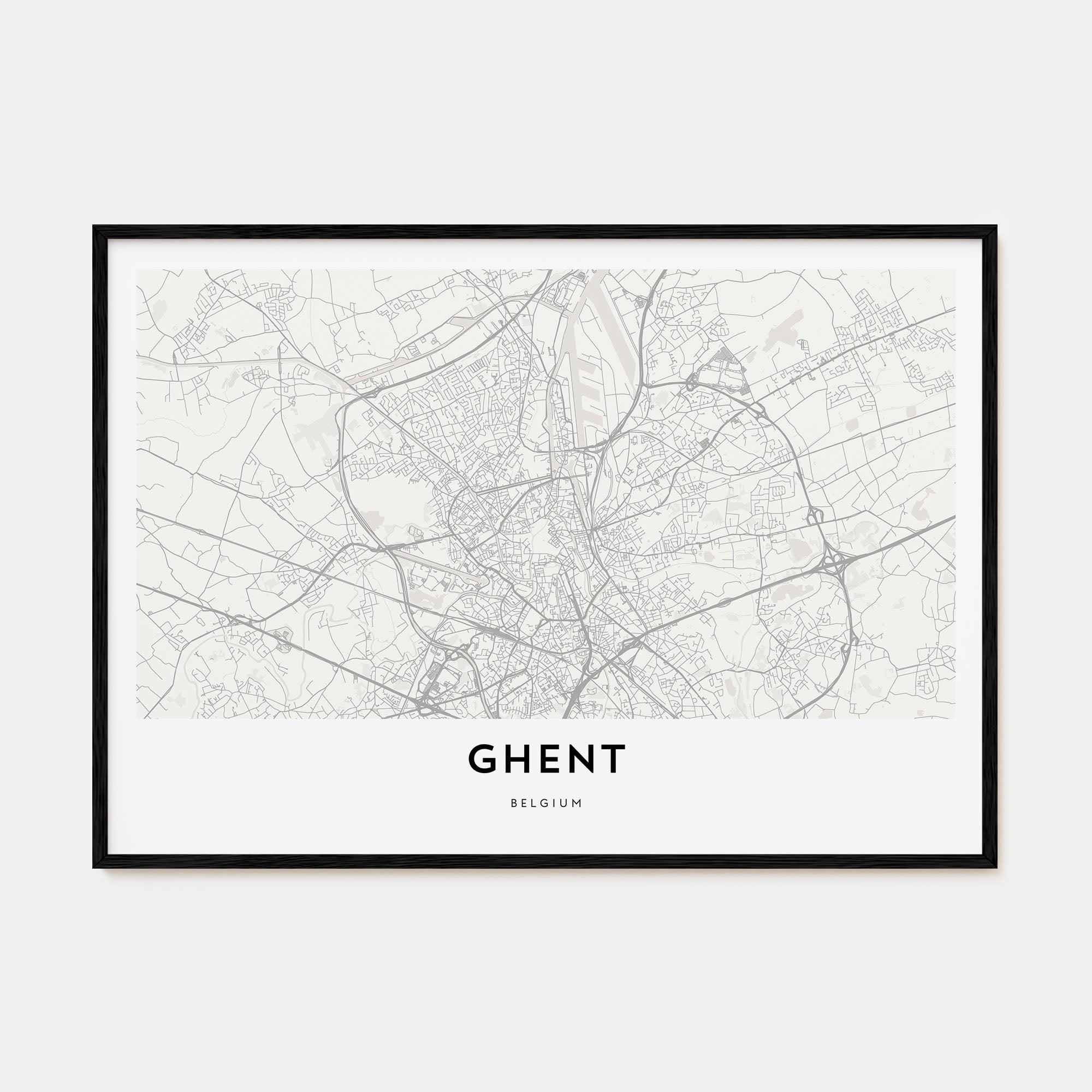 Gent Map Landscape Poster