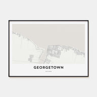 Georgetown, Guyana Map Landscape Poster