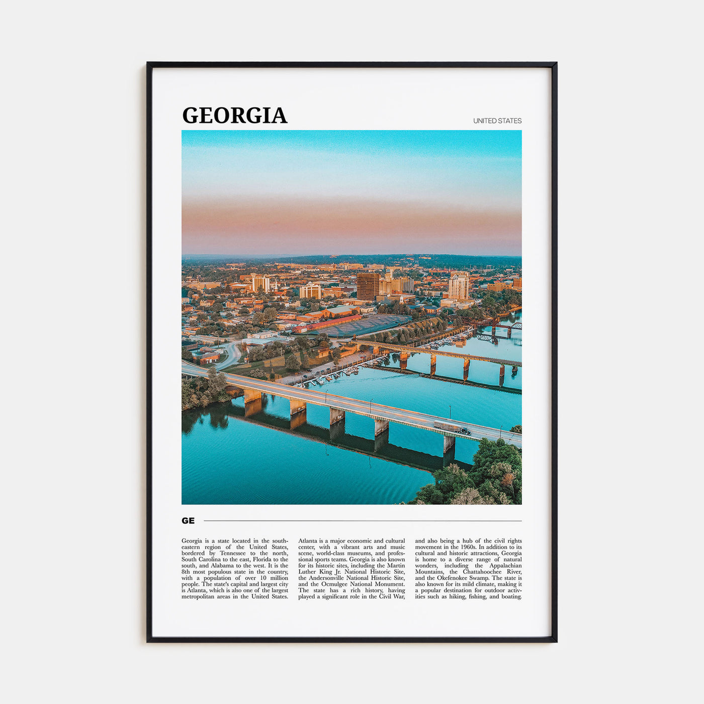 Georgia, United States Travel Color Poster