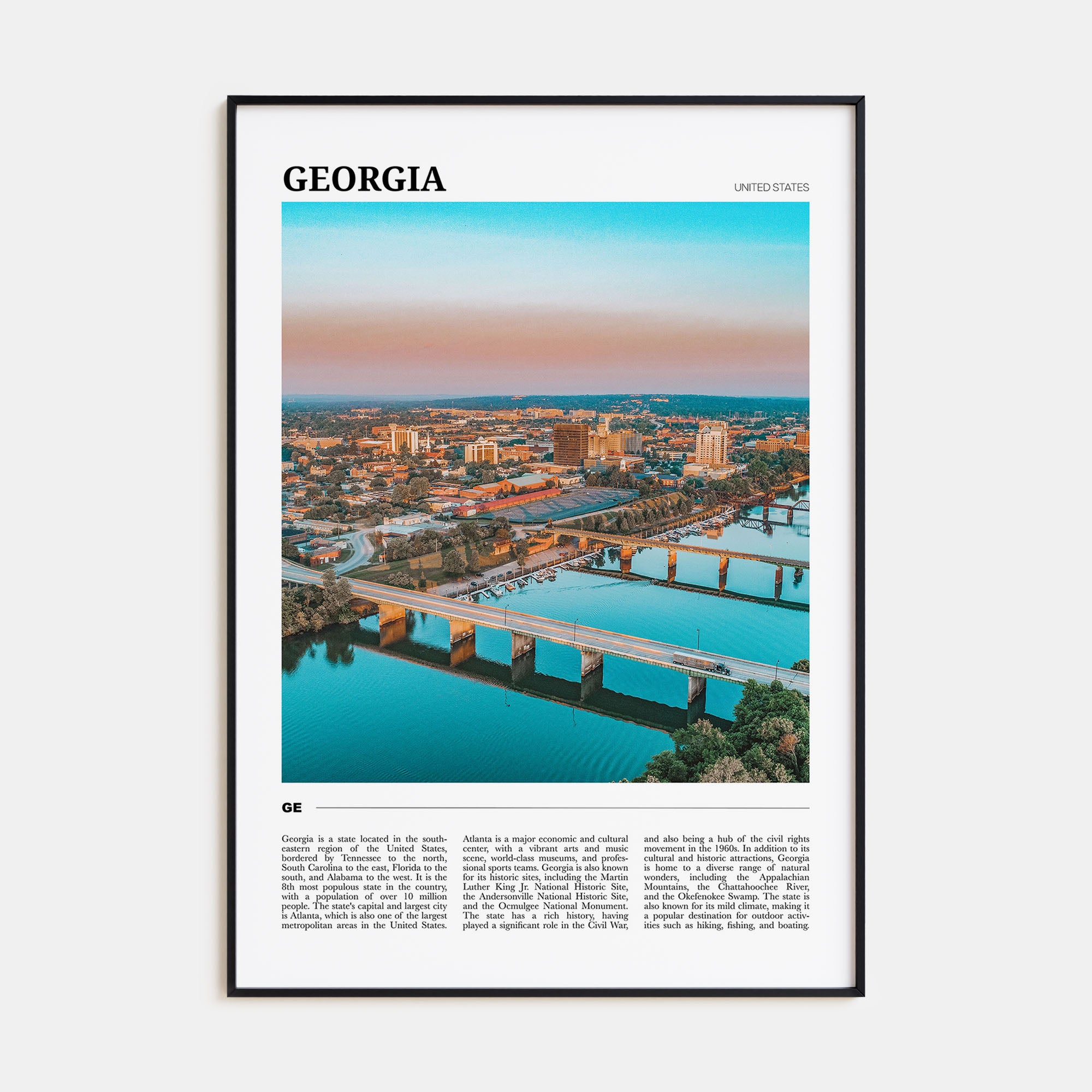 Georgia, United States Travel Color Poster