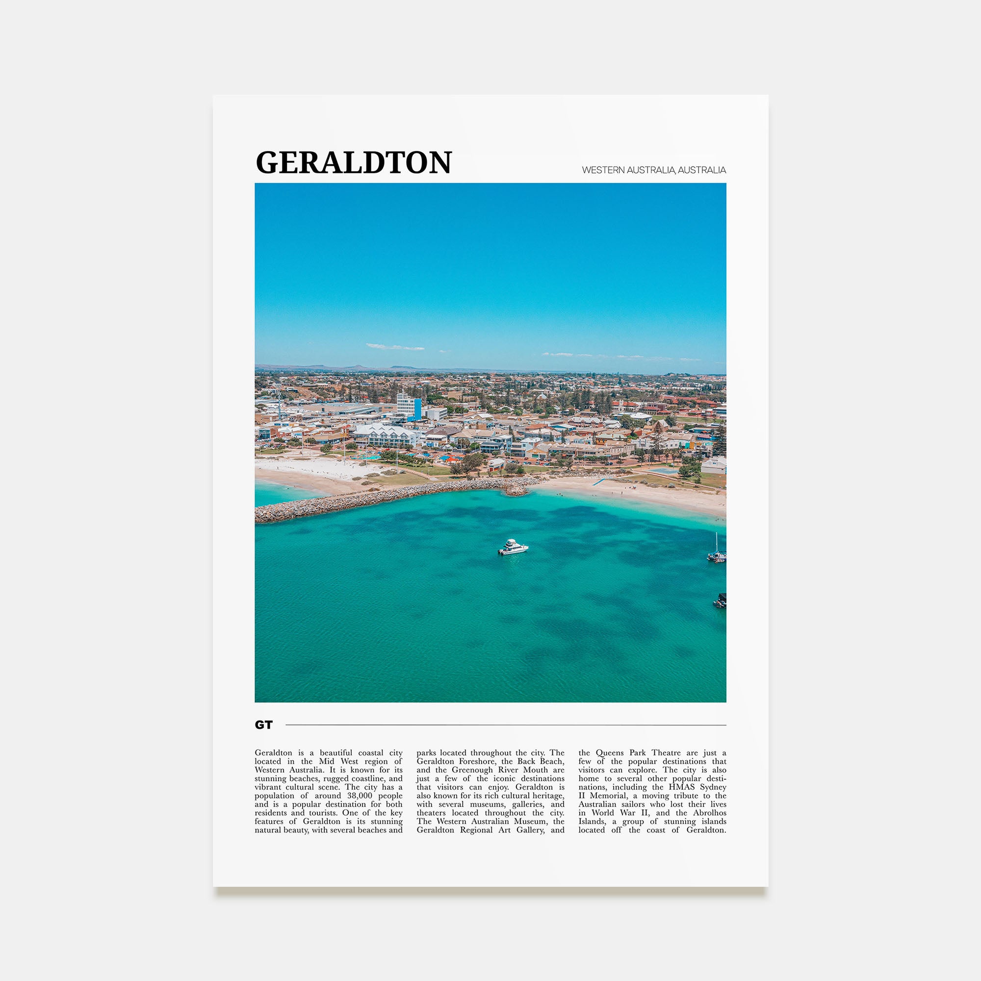 Geraldton Travel Color Poster