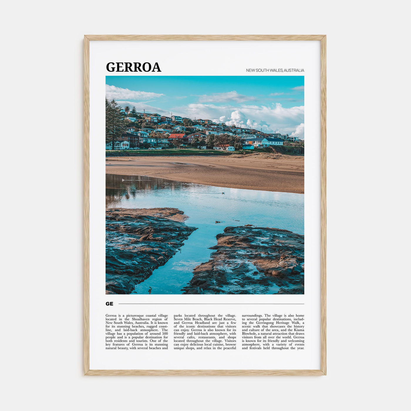 Gerroa Travel Color Poster