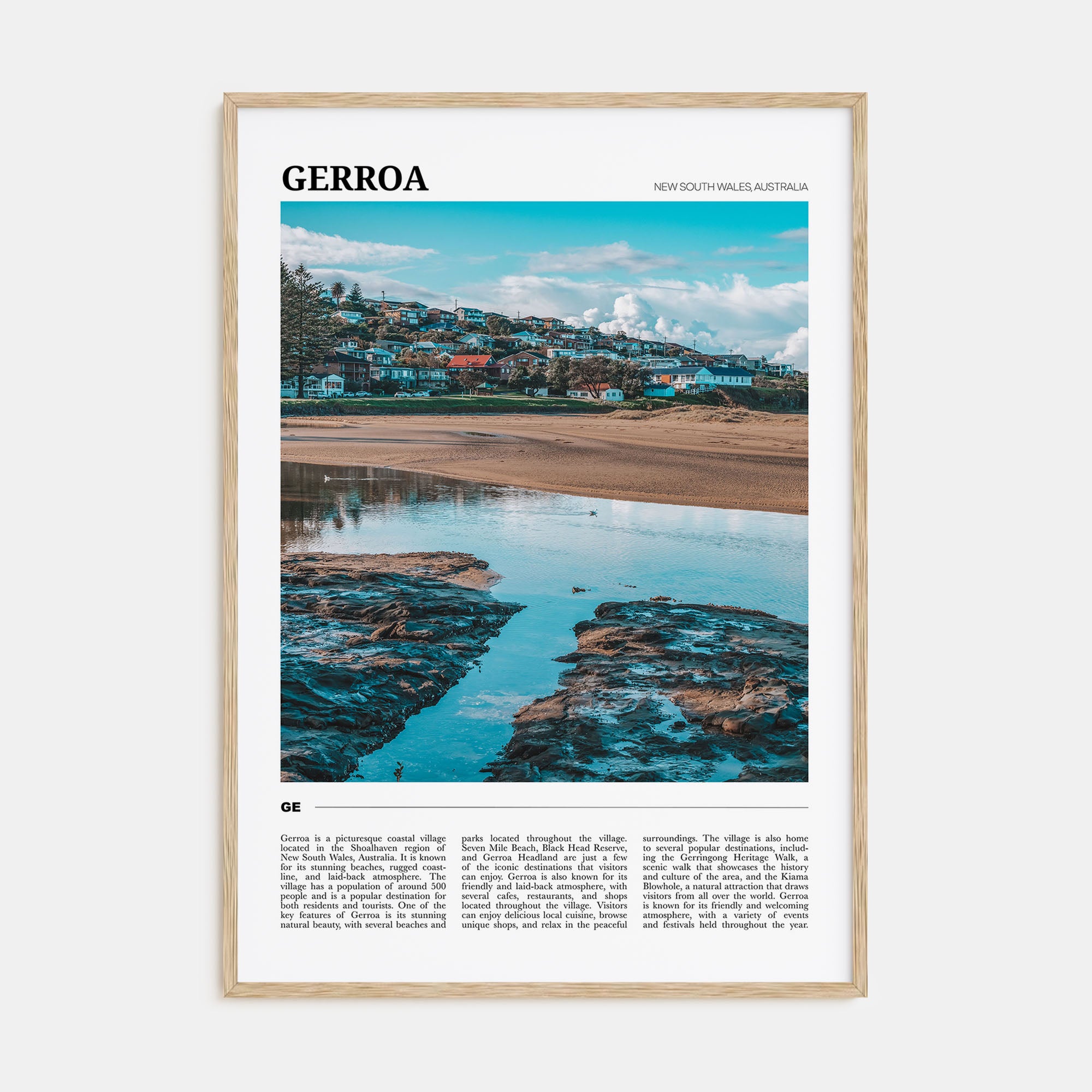Gerroa Travel Color Poster
