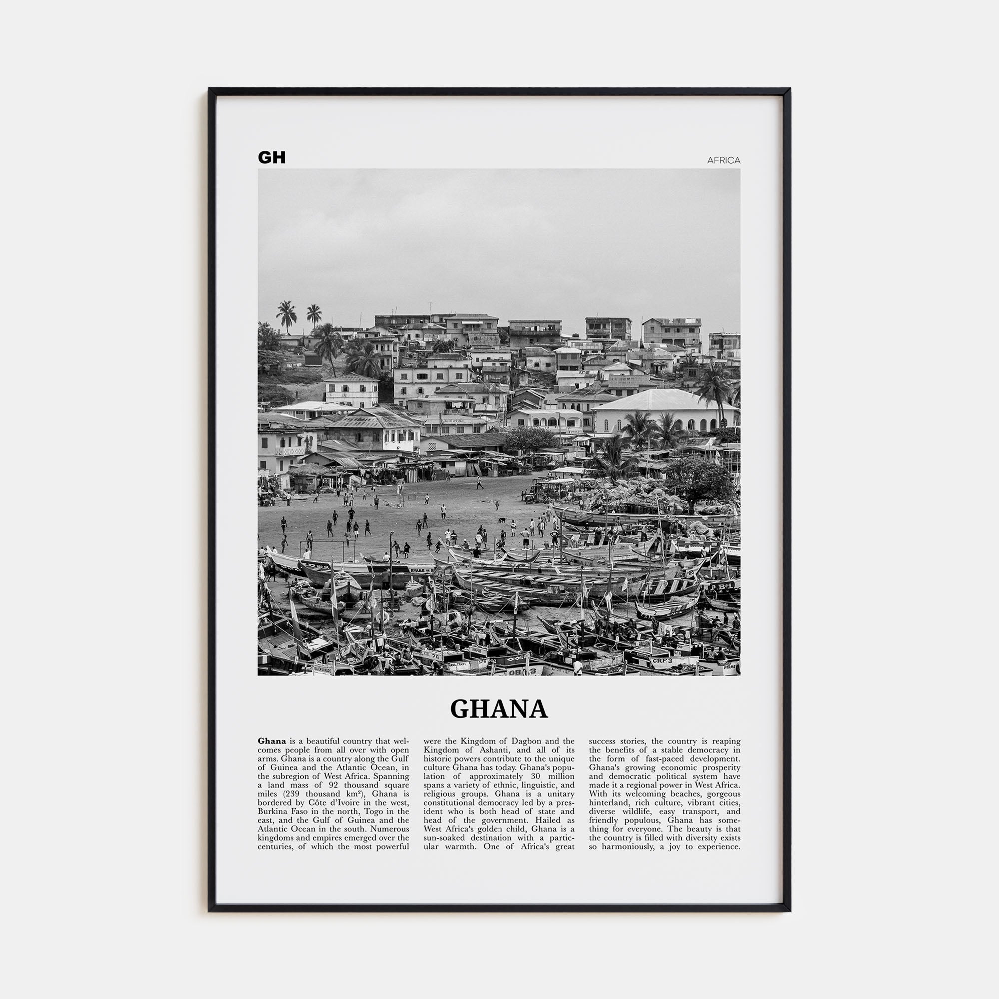 Ghana Travel B&W No 1 Poster