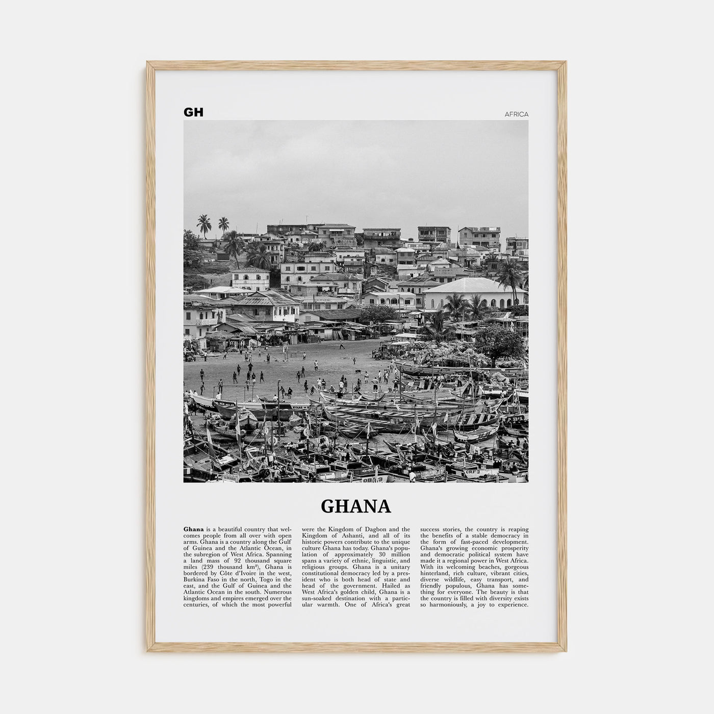Ghana Travel B&W No 1 Poster