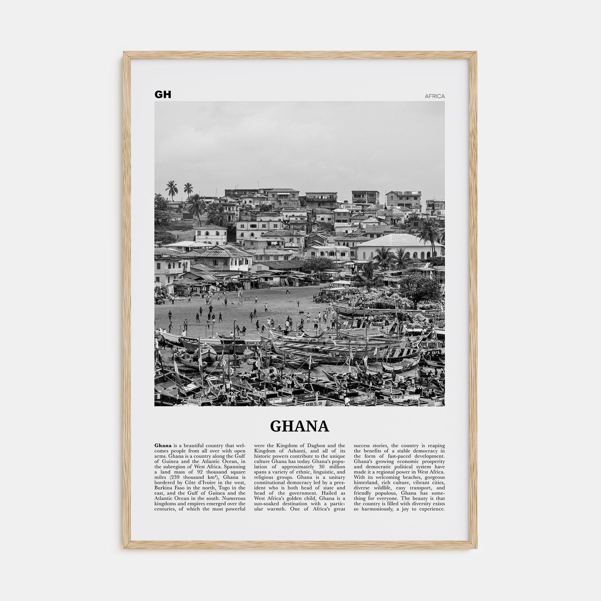 Ghana Travel B&W No 1 Poster