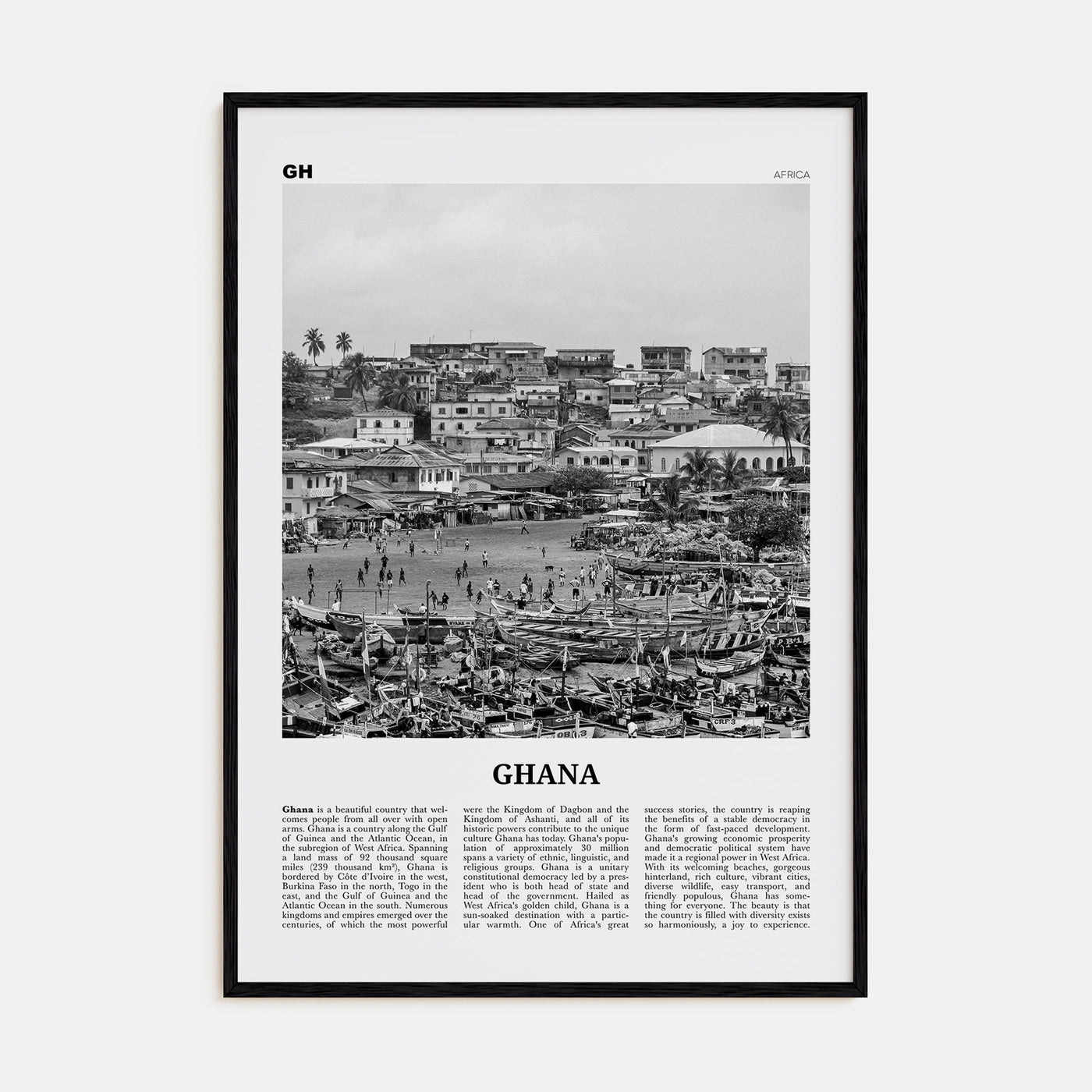 Ghana Travel B&W No 1 Poster