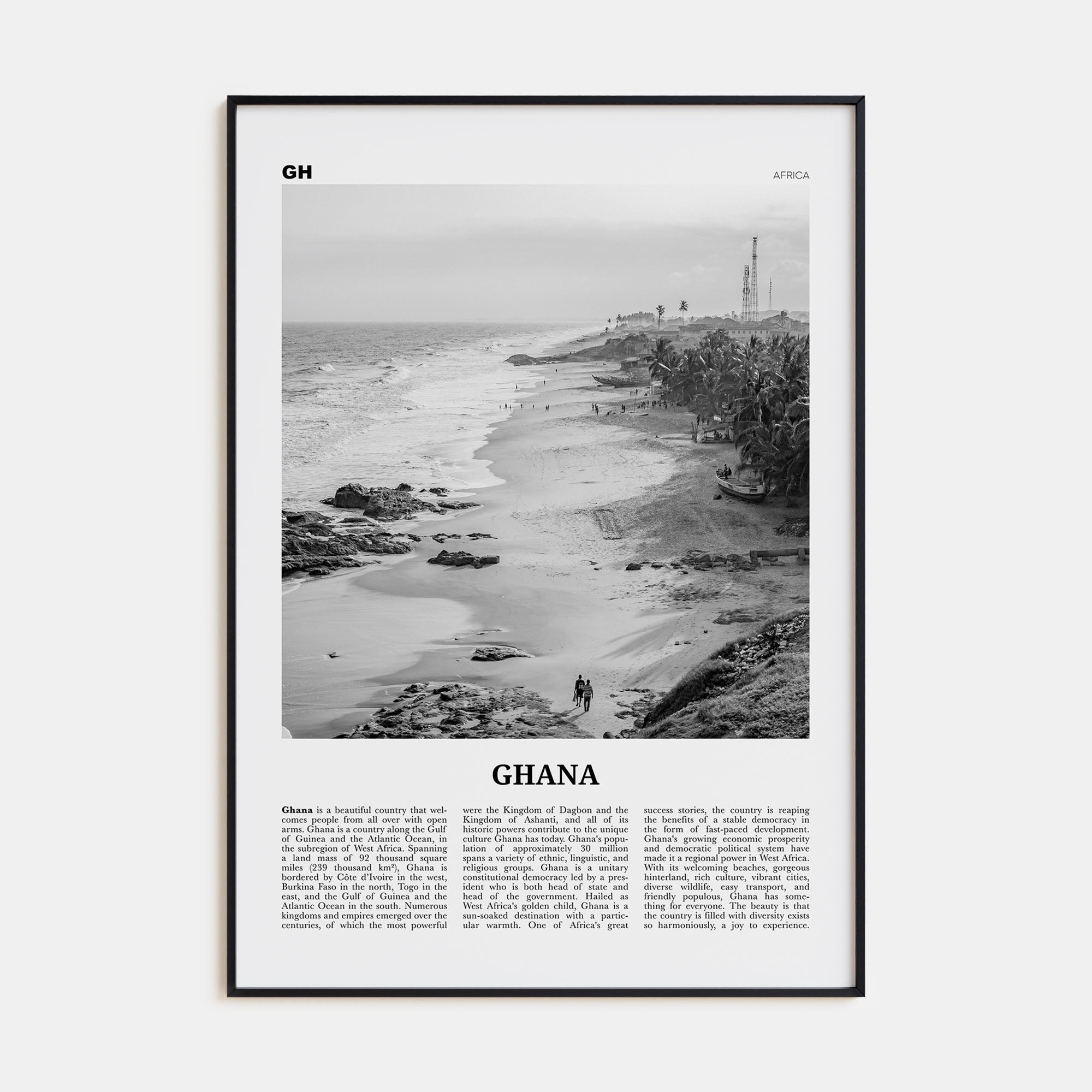 Ghana Travel B&W No 2 Poster